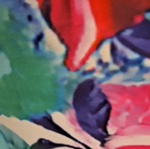 Floral Tankini Top & Solid Blue Skort With Attached Bikini Bottom   Size M - Picture 5 of 9